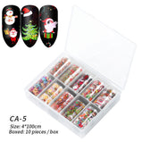 1 Box Nail Art Christmas Halloween Transfer Paper 10 Grid Set Colorful Laser Stickers Nail Art Transfer Paper Nail Decals