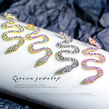 30PCS A Bag New Nail Art Alloy Zircon Snake Rose Gold and Silver Metal Jewelry Nail Diamonds
