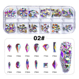 1Box Mixed Crystal Jewelry Nail Stone Art Decoration for Acrylic Nails
