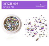 1Box Crystal Clear Mixed Design Nail Back Flat Rhinestone Crystal Glass Stone Jewelry