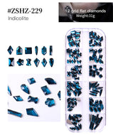1Box High Quality 3D Flat Back Luminous AB Crystal Stone Mixed Size Charm Nail Art Rhinestone Design