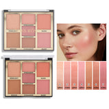 Highlighter Blush Palette Contour and Highlight Blush Palette Matte Blush Powder Face Cosmetics Blusher Light Face Blush Palette 1PCS