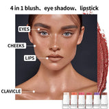 Blush Stick For Cheeks Eyes & Lips Sheer Glow Blendable and Buildable Color 2-in-1 Blush and Cheek Makeup Stick