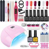 LNWPYH Nail Set UV LED Lamp Dryer With 18/12 pcs Nail Gel Polish Kit Soak Off Manicure Tools Set electric Nail drill Nail Tools