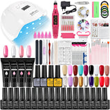 LNWPYH Nail Set UV LED Lamp Dryer With 18/12 pcs Nail Gel Polish Kit Soak Off Manicure Tools Set electric Nail drill Nail Tools