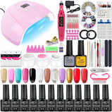 Manicure Set Poly Nail Gel Kit Professional Nail Set With Nail Lamp Acrylic Extension Gel Nail Polish All For Nail Gel Tools Kit