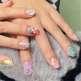 1 Box Nail Jewelry  Flower Bow Aurora Patch Bear Rhinestone Pearl Mixed Nail Decoration Drill Sequins