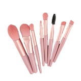 8 PCS Soft Hair Mini Matte Makeup Brush Set Portable Eyeshadow Brush Blush Brush Full Set of Makeup Tools