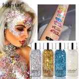 Liquid Glitter Eyeshadow Quick Drying Long Lasting Sparkling Metallic High Pigmented Glitter Eye Shadow