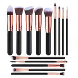 Makeup Brushes 14 pcs Professional Synthetic Blending Powder Liquid Cream Face Brushes Cruelty-Free Cosmetic Brushes Kit