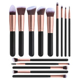 Makeup Brushes 14 pcs Professional Synthetic Blending Powder Liquid Cream Face Brushes Cruelty-Free Cosmetic Brushes Kit