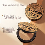 Mancos tri-color three-dimensional contouring powder, shadow brightening beginner contouring plate