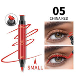 Color Double-headed Triangle Stamp Eyeliner Waterproof Non-smudge Eyeliner Liquid Pen for All Eye Shapes