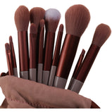 Makeup Brush Set 13 Pcs Premium Synthetic Foundation Powder Concealers Eye shadows Brushes with a storage bag