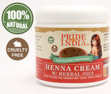 Pride Of India - Herbal Hair Color Powders, 454 grams (16 oz) (Pure Henna Cream - Natural - W Gloves)