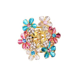 2 Pcs Rhinestone Hair Claw Clips Small Jaw Clips Bling Hair Clamp, Flower-16