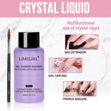 Limegirl Acrylic Powder Set Pink White Clear Acrylic Nail Kit for Nails Extension Professional Nail Art Acrylic Liquid Set