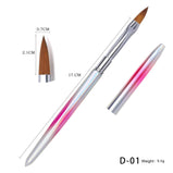 New Metal Pure Mink Hair Nail Crystal Pen Siberian Crystal Carved Brush