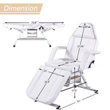 Massage Salon Tattoo Chair with Two Trays Esthetician Bed with Hydraulic Stool;  Multi-Purpose 3-Section Facial Bed Table;  Adjustable Beauty Barber Spa Beauty Equipment