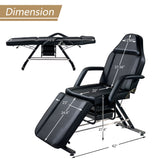 Massage Salon Tattoo Chair with Two Trays Esthetician Bed with Hydraulic Stool;  Multi-Purpose 3-Section Facial Bed Table;  Adjustable Beauty Barber Spa Beauty Equipment