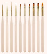 White Gold Nail Pen Set of 12 ,Color Drawing Wire Phototherapy Painting Set