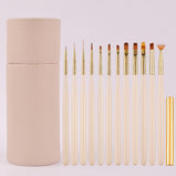 White Gold Nail Pen Set of 12 ,Color Drawing Wire Phototherapy Painting Set