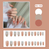 Wear Fake Nail Patch Frosted Ballet French Patch