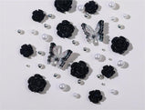 Black Camellia Jewelry Iris Pearl Shape Diamond Manicure Jewelry