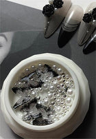 Black Camellia Jewelry Iris Pearl Shape Diamond Manicure Jewelry