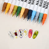 12-color Set Nail Polish Pen Manicure Pen Manicure Tool Painting Pull Line Tracing Nail point Flower DIY Nail Painting Plower Pen