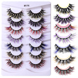 7 Pairs Color High Imitation Mink Hair False Eyelashes