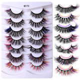 7 Pairs Color High Imitation Mink Hair False Eyelashes