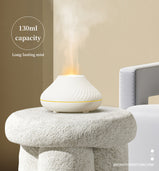 Newest RGB Flame Aroma Diffuser 130Ml 3d Colorful Flame Humidifier Fire Volcano Diffuser Flame