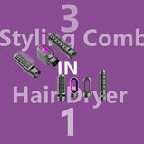 3 In 1 hot air comb hairdryer Household leafless negative ion hair care styling comb hairdryer