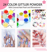 Professional Acrylic Nail Kit Set - Glitter Nails Powder and Liquid for Acrylic Nails Extension Beginner