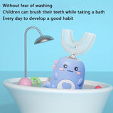 Ultrasonic Kid's U-Shaped Electric Toothbrush; Three Cleaning Modes; 60S Smart Reminder; Food-grade Silicone; Cartoon Modeling Design