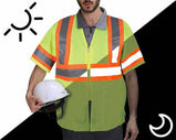 25 Pack High Visibility Safety Vests with Orange Trim Silver Tape