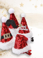 2 Pacs Christmas Decoration Hair Clip Selling Cute Hair Accessories Hair Accessories Head Clip Sequined Christmas Hat Small Hat Clip