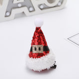 2 Pacs Christmas Decoration Hair Clip Selling Cute Hair Accessories Hair Accessories Head Clip Sequined Christmas Hat Small Hat Clip