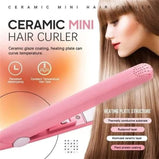 2023 Mini Hair Curler; Werdeny Ceramic Mini Hair Curler for Short Hair; 2 in 1 Mini Ceramic Curler and Hair Straightener; Mini Curling Iron 1/2 Inch Barrel Short Hair (Purple)