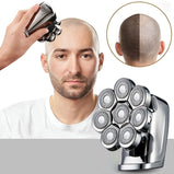 Electric Head Hair Shaver LED Display Ultimate Mens Cordless Rechargeable Wet/Dry Skull & Bald Head Waterproof Razor With Rotary Blades; Clippers; Nose Trimmer; Brush; Massager