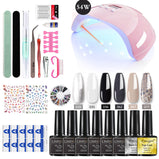 Nail Kit 8ml Gel Nail Polish with 6/54W UV LED Nail Lamp Semi-Permanent UV Varnish Soaked Gel Nail Polish Nail Starter Kit