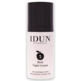 Rich Night Cream by Idun Minerals for Unisex - 1.69 oz Cream