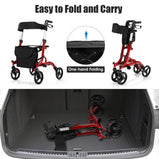 2 In 1 Folding Aluminum Seniors With Seat Rollator Walker