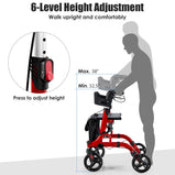 2 In 1 Folding Aluminum Seniors With Seat Rollator Walker