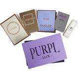 PURPL LUX SUBSCRIPTION BOX FOR WOMEN by - $ELLEN TRACY BRONZE - $ANGEL MUSE - $PURR - $VERSACE SIGNATURE - $CARTIER LA PANTHERE