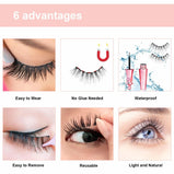 Magnetic Eyelashes and Eyeliner Kit, Reusable 3D Magnetic False Lashes Extension