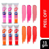 6-PACK Peel-Off Colored Lip Stain Gloss, Tint Long Lasting Waterproof Lip Gloss