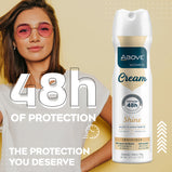 ABOVE Cream Shine - 48 Hours Antiperspirant Deodorant Spray for Woman - Notes of Pear, Grapefruit, and Raspberry - Protects Against Sweat and Body Odor - Moisturizes - Alcohol Free - 3.17 oz