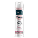 ABOVE Cream Sugar - 48 Hours Antiperspirant Deodorant Spray for Woman - Notes of Cassis and Freesia - Protects Against Sweat and Body Odor - Moisturizes - Alcohol Free and Does Not Stain - 3.17 oz